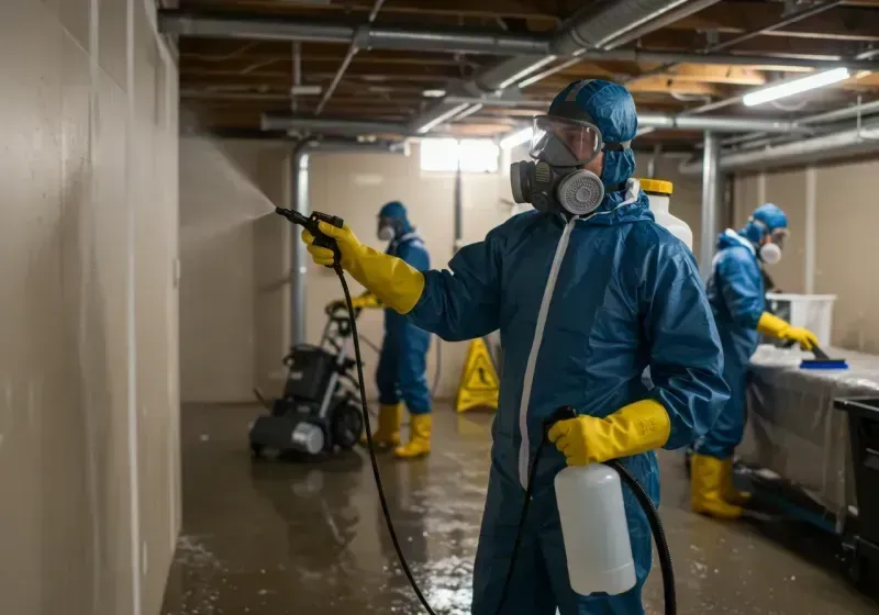 Basement Sanitization and Antimicrobial Treatment process in Le Grand, CA